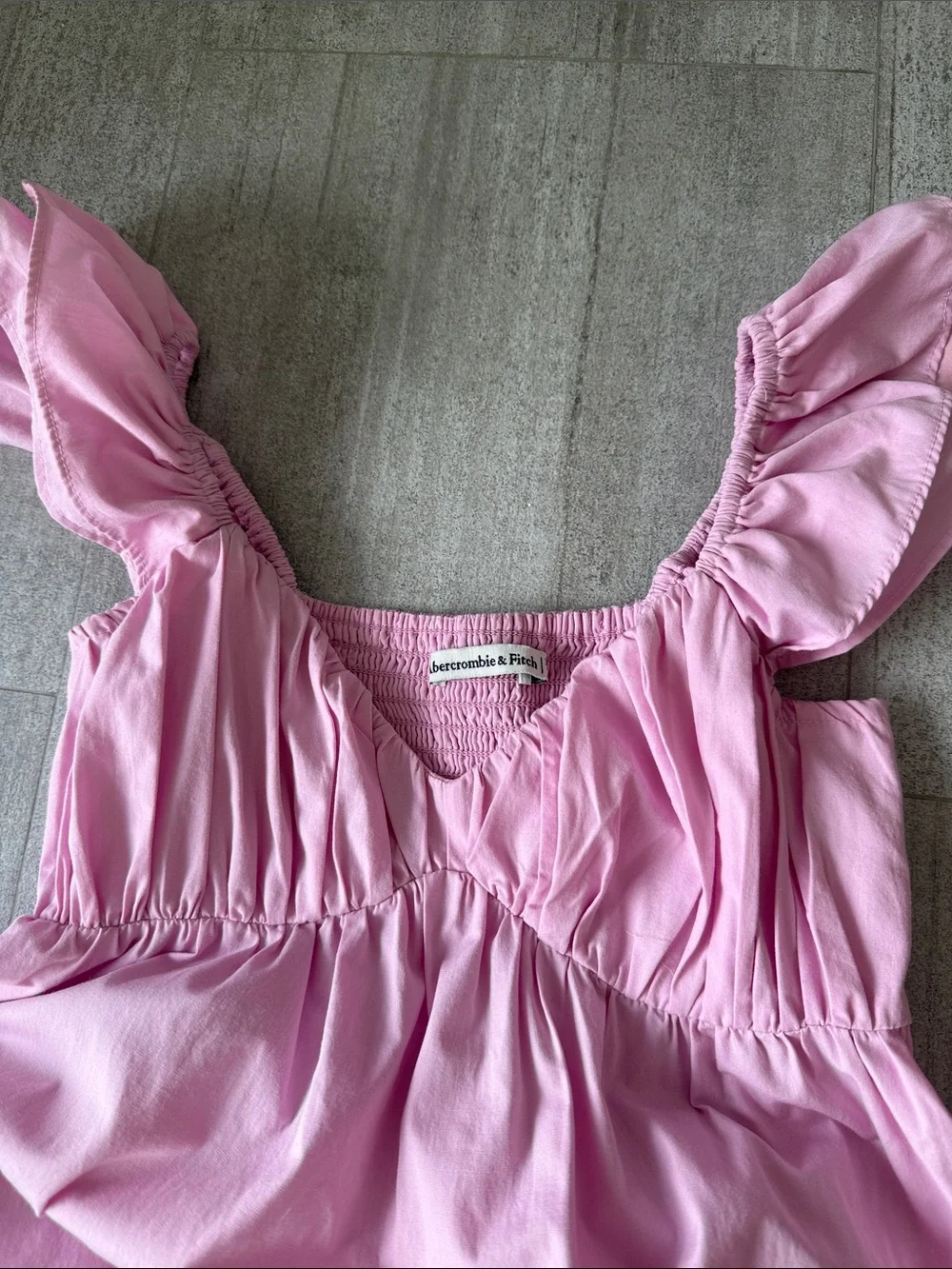 Abercrombie & Fitch pink cotton tiered maxi dress XXSP | coquette, romantic